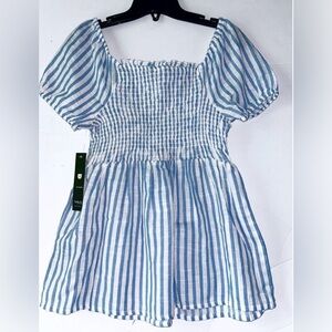 Unique Spectrum Light Blue and White Checkered Top